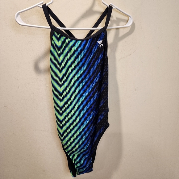 TYR Vibrant Chevron One Piece  Swimsuit Size 34 - Picture 4 of 10
